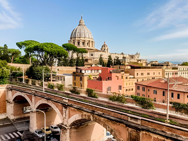 Vista della Cupola di San Pietro da Via Gregorio VII, Roma