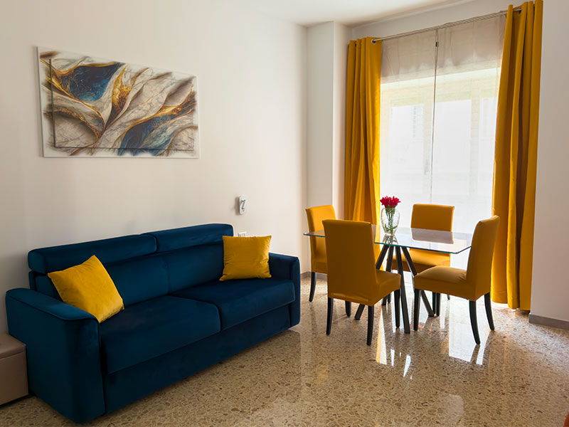 Vatican City Vacation Rental - King Vatican Suite: view of the High Quality Sofa Bed inside the Living Room